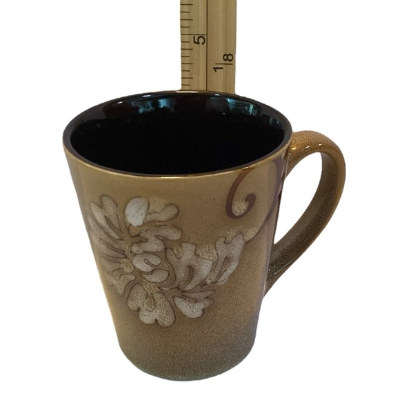 Nature’s Home Glazed Stoneware Coffee Mugs Speckled Brown Floral Set Of 2 - Picture 3 of 8
